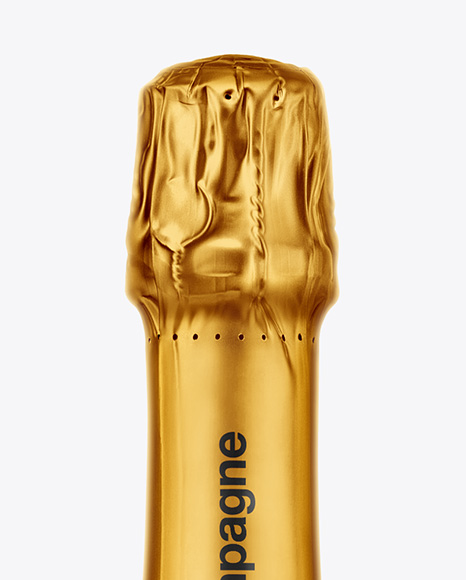 Clear Glass White Champagne Bottle Mockup