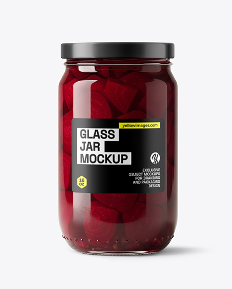 Glass Jar with Pickled Beets Mockup - Mockup shots