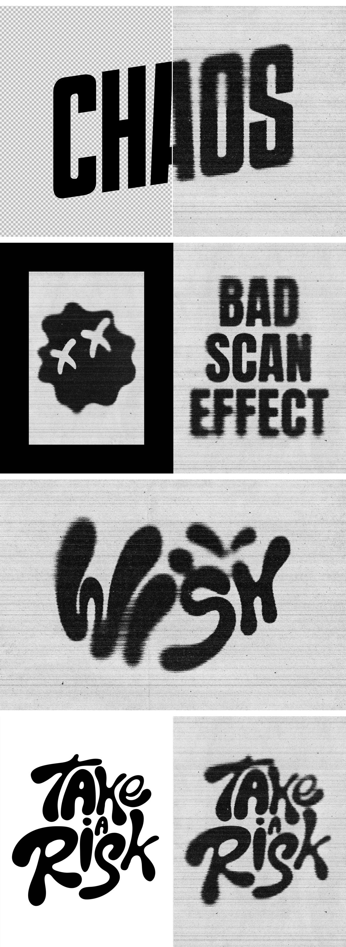 Bad Scan Text &amp; Logo Effect