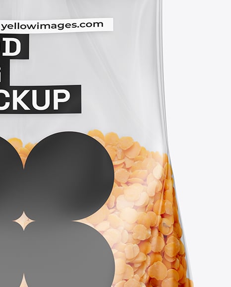 Transparent Package with Lentils Mockup