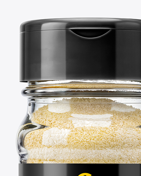 Spice Glass Jar with Garlic Powder Mockup