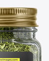 Square Glass Jar with Parsley Flakes Mockup