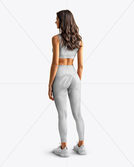 Woman Wearing a Crop Top and Leggings Mockup