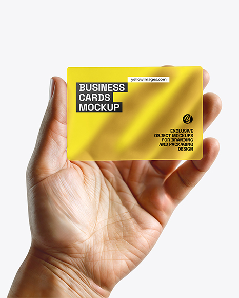 Semi-Transparent Business Card in a Hand Mockup - Visiting card mockup