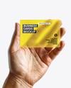 Semi-Transparent Business Card in a Hand Mockup
