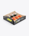 Kraft Paper Food Catering Tray with Sushi Mockup