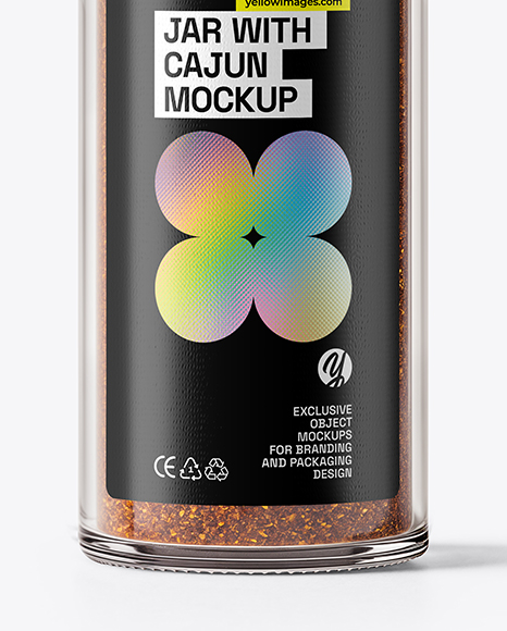 Glass Jar with Cajun Seasoning Mockup
