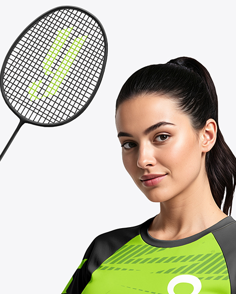 Woman Wearing Badminton Uniform Mockup