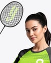 Woman Wearing Badminton Uniform Mockup