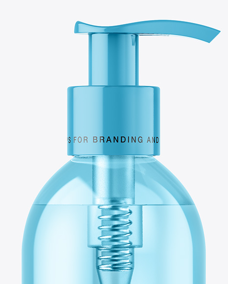 Clear Cosmetic Bottle with Pump Mockup