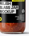 Jar with Sweet Relish Sauce Mockup