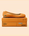 Pair of Leather Ballet Flats on Shoe Box Mockup