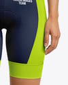 Woman Wearing Cycling Jersey and Bib Shorts Mockup