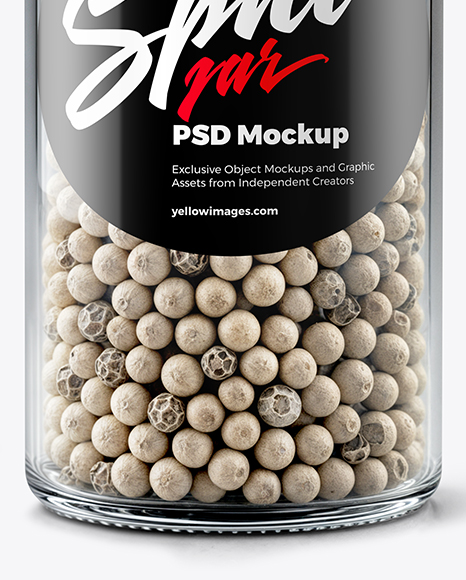 Spice Jar with Whole White Pepper Mockup