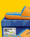 Slide Sandals with Box Mockup