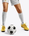 Woman Wearing Soccer Jersey and Shorts Mockup