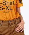 Young Woman Wearing Witch Hat, T-shirt & Pants Mockup