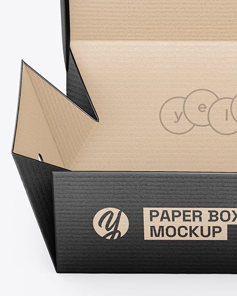 Kraft Perforated Paper Takeaway Food Box Mockup