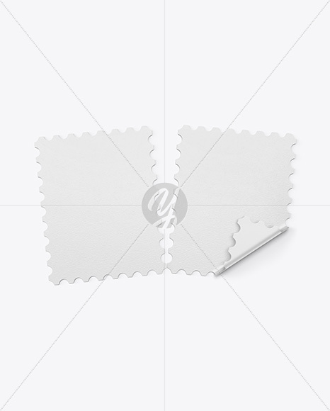 Two Textured Postage Stamps Mockup