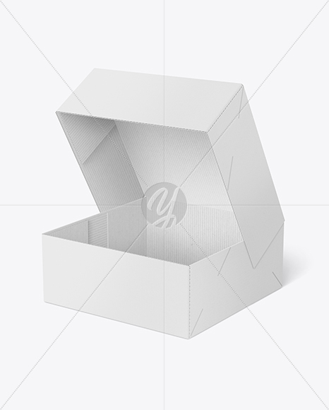 Opened Corrugated Cake Box Mockup