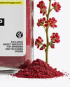 Square Glass Jar with Sumac Spice Mockup