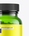 Green Glass Pills Jar Mockup