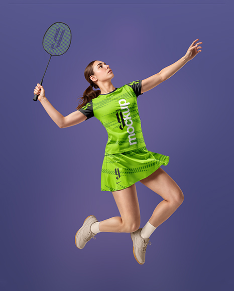 Woman Wearing Badminton Uniform Mockup