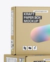 Two Kraft Paper Boxes Mockup