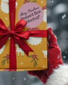 Christmas Gift Box in Santa's Hands Mockup