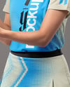 Asian Woman Wearing Table Tennis Uniform Mockup