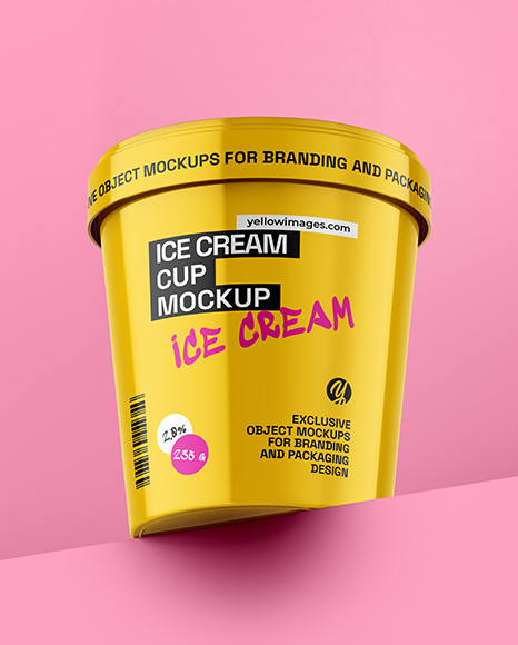 Glossy Ice Cream Cup Mockup