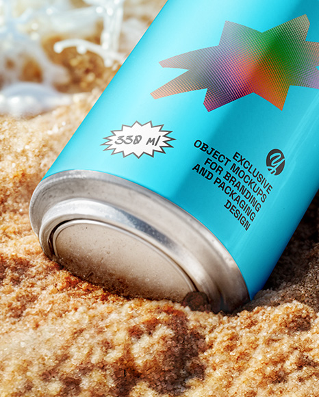 Aluminium Can on the Seashore Mockup