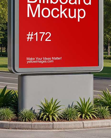Outdoor Vertical Billboard Mockup