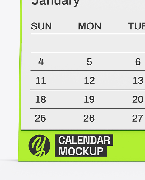 Desk Tent Calendar Mockup – Front View