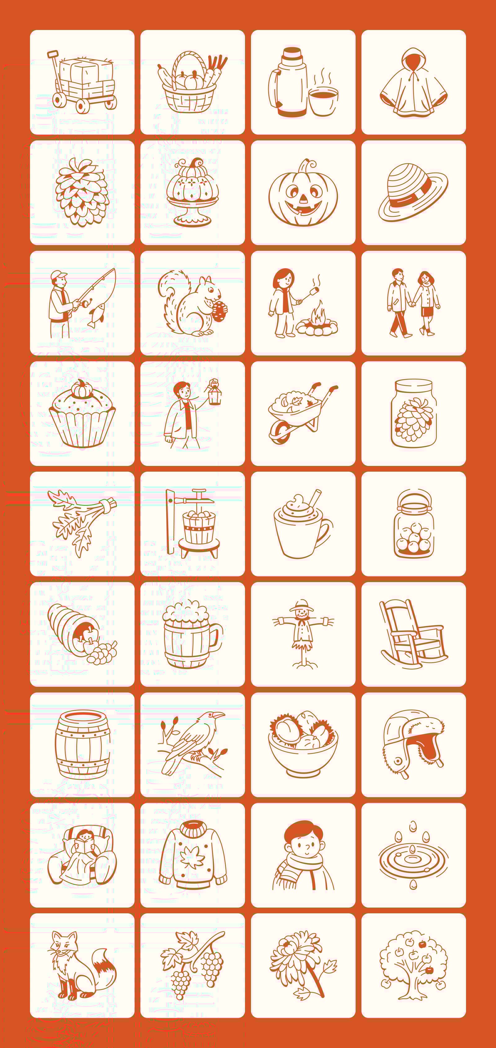 Fall and Autumn Doodle Set