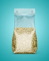 Transparent Package with Green Buckwheat Mockup