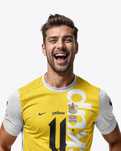 Man Wearing a Full Soccer Kit Mockup