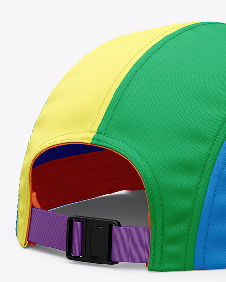 Five Panel Cap Mockup - Back Half Side View