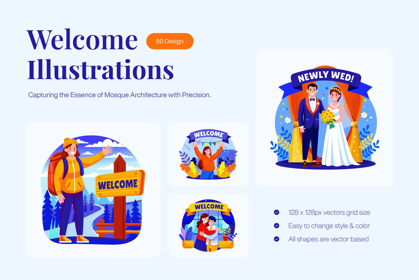 Welcome Illustration Art Set