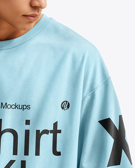 Man Wearing an Oversize T-shirt Mockup