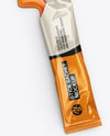 Opened Glossy Stick Sachet with Liquid Mockup
