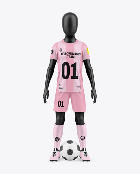 Kids Soccer Kit w/ Mannequin Mockup - Front View