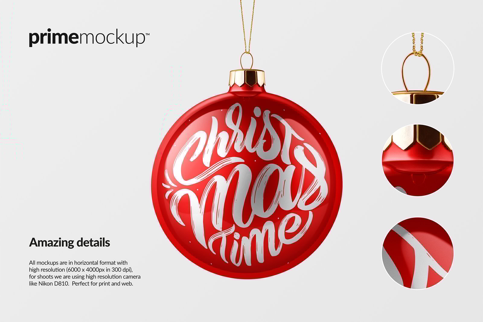 Christmas Ball Ornament Mockup Scene