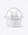 Paper Cup with Clear Plastic Dome Cap Mockup
