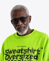 Elderly Black Man Wearing Sweatshirt and Pants Mockup
