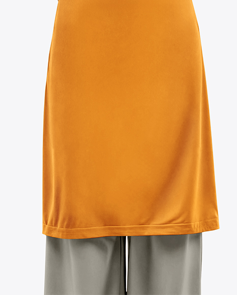 Young Woman Wearing Apron and T-Shirt Mockup
