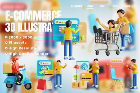 E-Commerce 3d Illustration