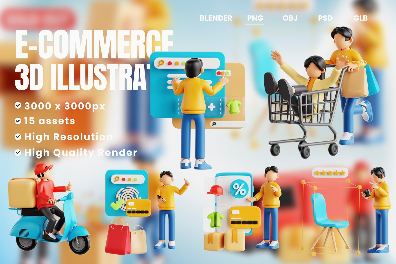 E-Commerce 3d Illustration