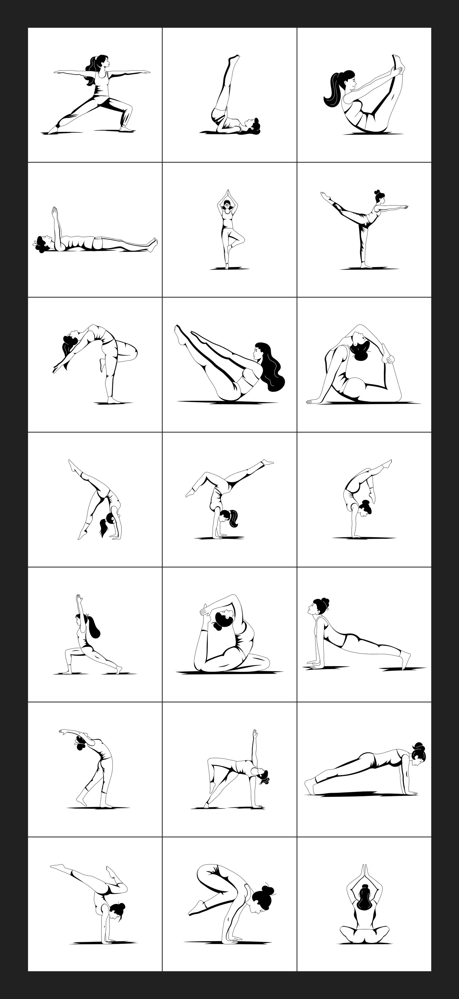 Yoga Poses Illustration Set