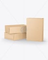 Three Kraft Boxes Mockup